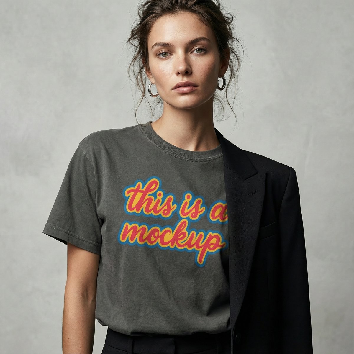Photorealistic Vogue Editorial T-Shirt Mockup