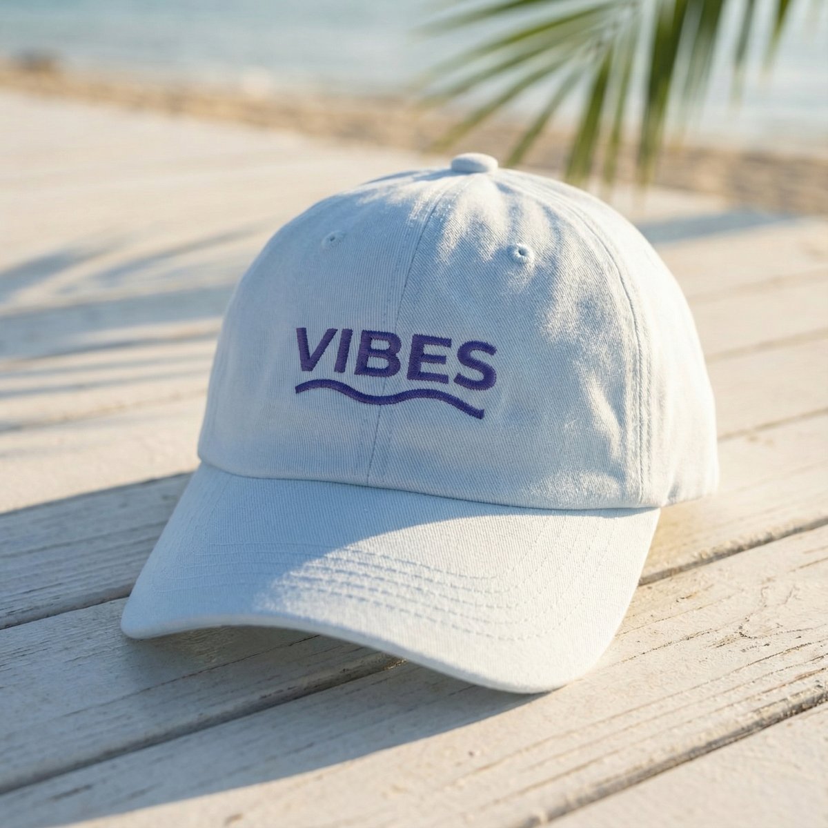 Lifestyle dad cap mockup on textured linen setting