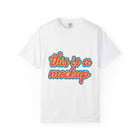 Supplier t-shirt mockup laying flat on white surface