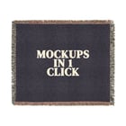 Supplier woven blanket mockup folded on white floor