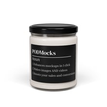 Supplier candle mockup on plain white backdrop