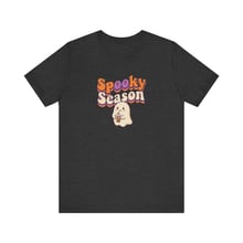 Supplier black heather t-shirt mockup for spooky season design