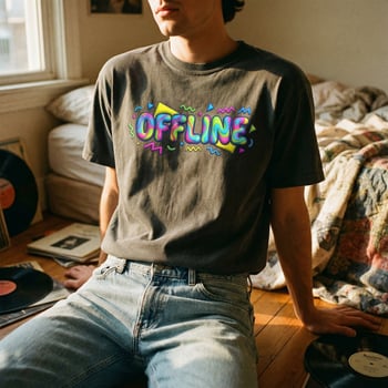 Streetwear t-shirt mockup with denim and accessories