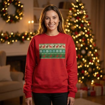 Lifestyle Christmas sweatshirt flatlay