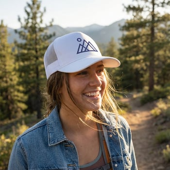 Lifestyle trucker hat in nature setting